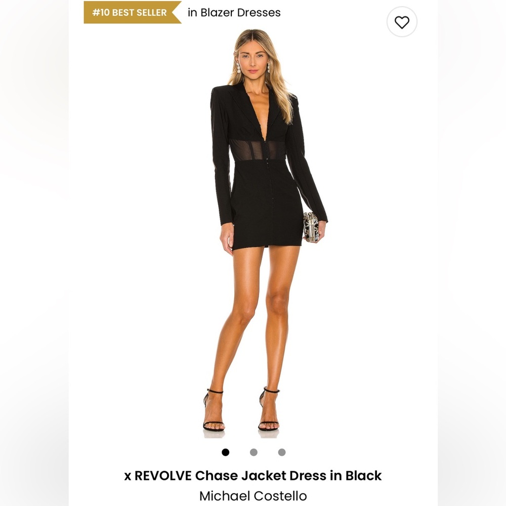 Michael Costello x Revolve Chase Jacket Dress in Black size Large